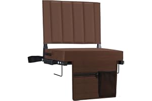Halituny Stadium Seat for Bleachers with Back Support, Portable Bleacher Seat with Wide Comfy Padded Cushion, Metal Hook, Folding Stadium Chair with Shoulder Strap, Carry Handle, Cup Holder