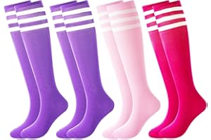 BONANGEL Kids Soccer Socks 6-8 Years Old, Boys Girls Knee High Athletic Sports Football Baseball Socks 8-10 10-12 Years