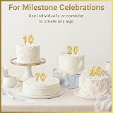 SHATCHI Gold Birthday Number 0 Candle, Milestone Cake Topper, 4.5x3x1 cm view 6