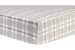 Trend Lab Gray and White Plaid Deluxe Flannel Fitted Crib Sheet