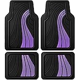 Road Comforts Car Floor Mats Full Set – Front & Rear Car Floor Mats with Aluminum Design, Anti-Slip Backing, All-Weather Protection, Trim-to-Fit Car Mats for Most Sedans, SUVs & Vans - Lighet Purple