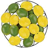 Toopify 20PCS Fake Lemons, Yellow Green Artificial Lemons, Matte Finish Fruit Decor for Kitchen Fruit Bowl Table Centerpiece & Photography