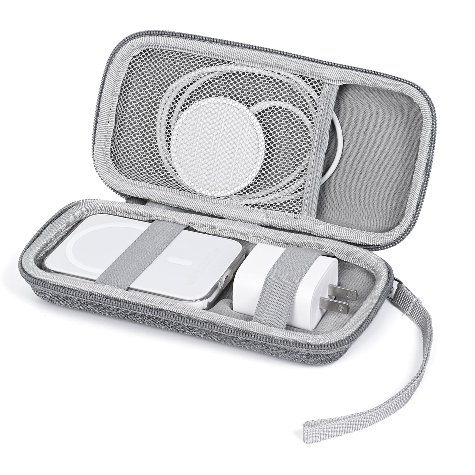 Photo 1 of SnawikiBag Case Compatible with Apple MagSafe Battery Pack, Hard Travel Case for MagSafe Magnetic Power Bank for iPhone 15/14/13, Extra Mesh Pocket Fits Power Adapter(Gray)
