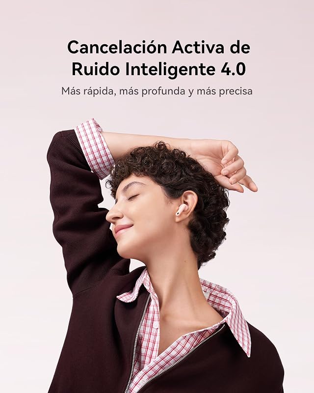 Freebuds 7i, auscultadores Bluetooth sem fios, cancelamento ativo de ruído Intelligent 4.0, áudio espacial ilimitado, chamada estável e clara, iOS e Android, IP54, garantia de 42 meses, preto