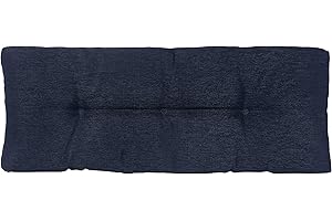 Klear Vu The Gripper Omega Non-Slip Tufted Bench Cushion for Indoor Furniture, Entryway Storage, Bay Window, Corner Nook or Piano Seat, 35 Inches, 03 Indigo