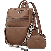 AGLOD Leather Backpack Purse for Women Designer Ladies Shoulder Bag Fashion Faux Work Travel Handbags