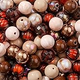 BERMRO 16mm Acrylic Bead 100pcs Brown Focal Spacer Bead Chunk Bubblegum Beads for DIY Crafting Necklace Bracelet Jewelry Making Keychain (Brown)