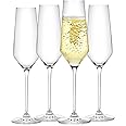 JoyJolt Champagne Flutes – Layla Collection Crystal Champagne Glasses Set of 4 – 6.7 Ounce Capacity – Ideal for Home Bar, Spe