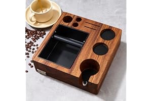 TREELF Espresso Knock Box, Espresso Tamping Station, Espresso Coffee Organizer Box Fit for Storage 51/54MM Espresso Tamper,Coffee Station Organizer for Countertop