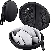 co2CREA for Beats Studio Pro / Studio3 / Solo4 / Solo3 Headphones, Hard Travel Case Compatible with Beats Wireless On-Ear Headphones (Black Case)