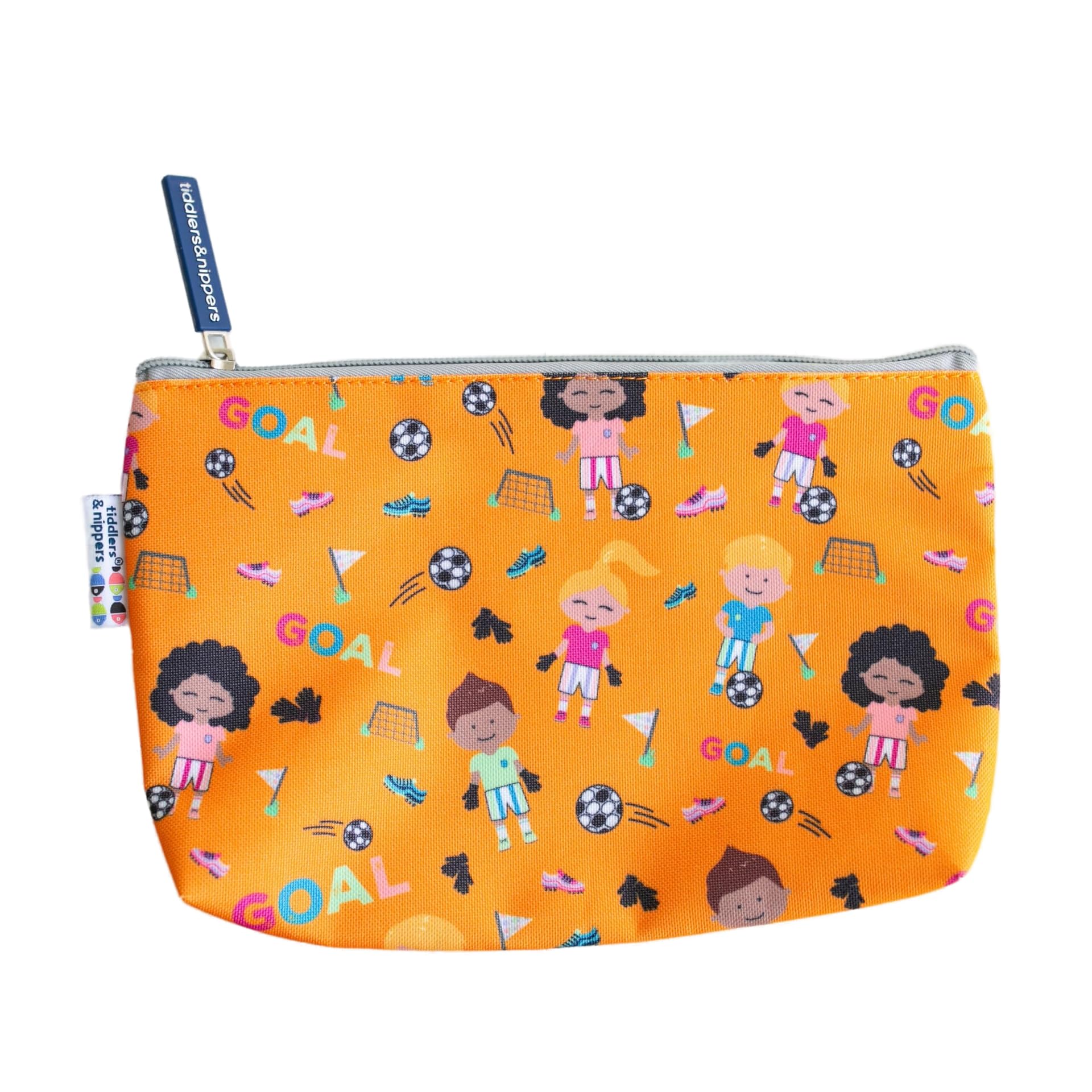 Tiddler Grab & Go Pouch | Multi-Purpose Bag | Pencil Case | Ideal for Medicines, Stationary, Snacks, Wipes, Dummies, School, Nursery, Holidays, Travel & Much More! (Football Fun)