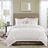 Harbor House 100% Cotton Duvet Set - Trendy Tufted Textured Design, All Season Cozy Bedding Modern Comforter Cover, Matching Shams, Suzanna Ivory King(106"x90") 3 Piece