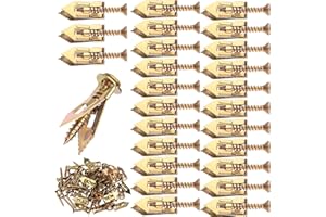 Pndeyo 40pcs Self-Drilling Drywall Anchors with 40pcs Screws, Heavy Duty Metal Expansion Screws, Dry Wall Anchors for Gypsum Boards, Cabinets- Gold