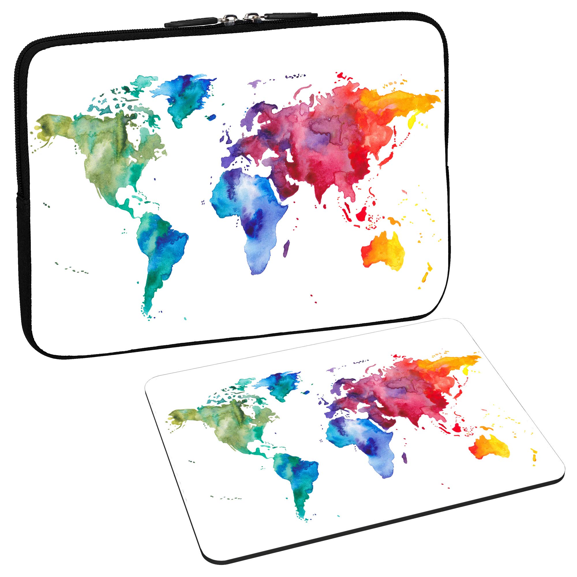 PEDEA Design Protective Laptop Case up to 13.3 Inches (33.7 cm) Brown Global Map