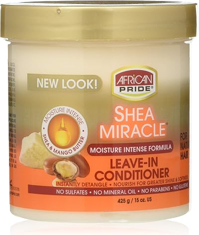 African Pride Shea Butter Leave In Conditioner 425g Mixed Textures Curly Kinky