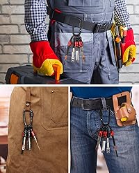 katerk 6pcs Red&Black Bit Holder with Carabiner