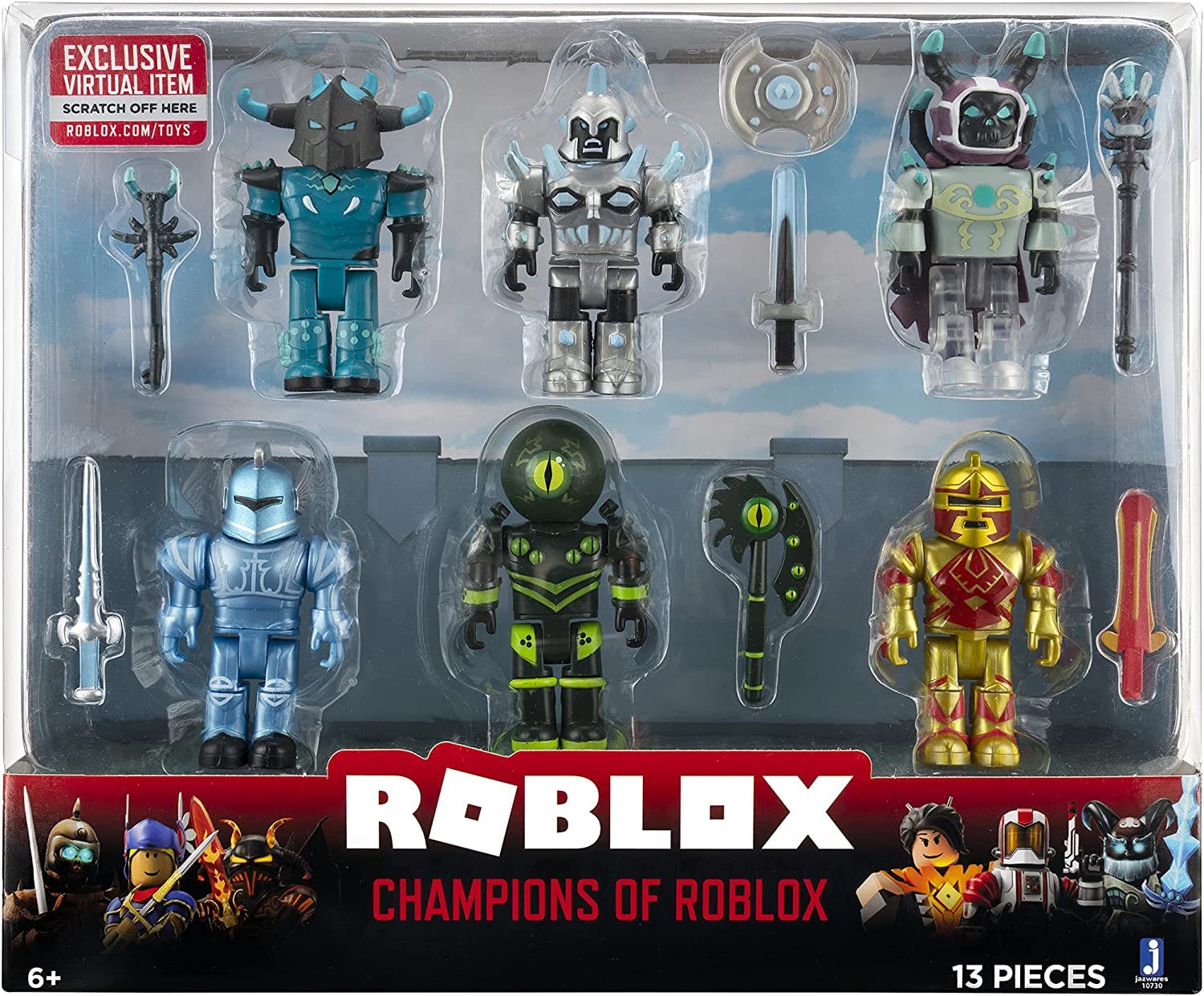 Roblox Action Collection - Champions of Roblox Six Figure Pack [Includes Exclusive Virtual Item]