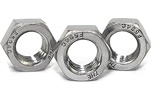 1/4"-20 Stainless Hex Nuts, Stainless Steel 18-8 Nuts, Bright Finish, Quantity 100，by