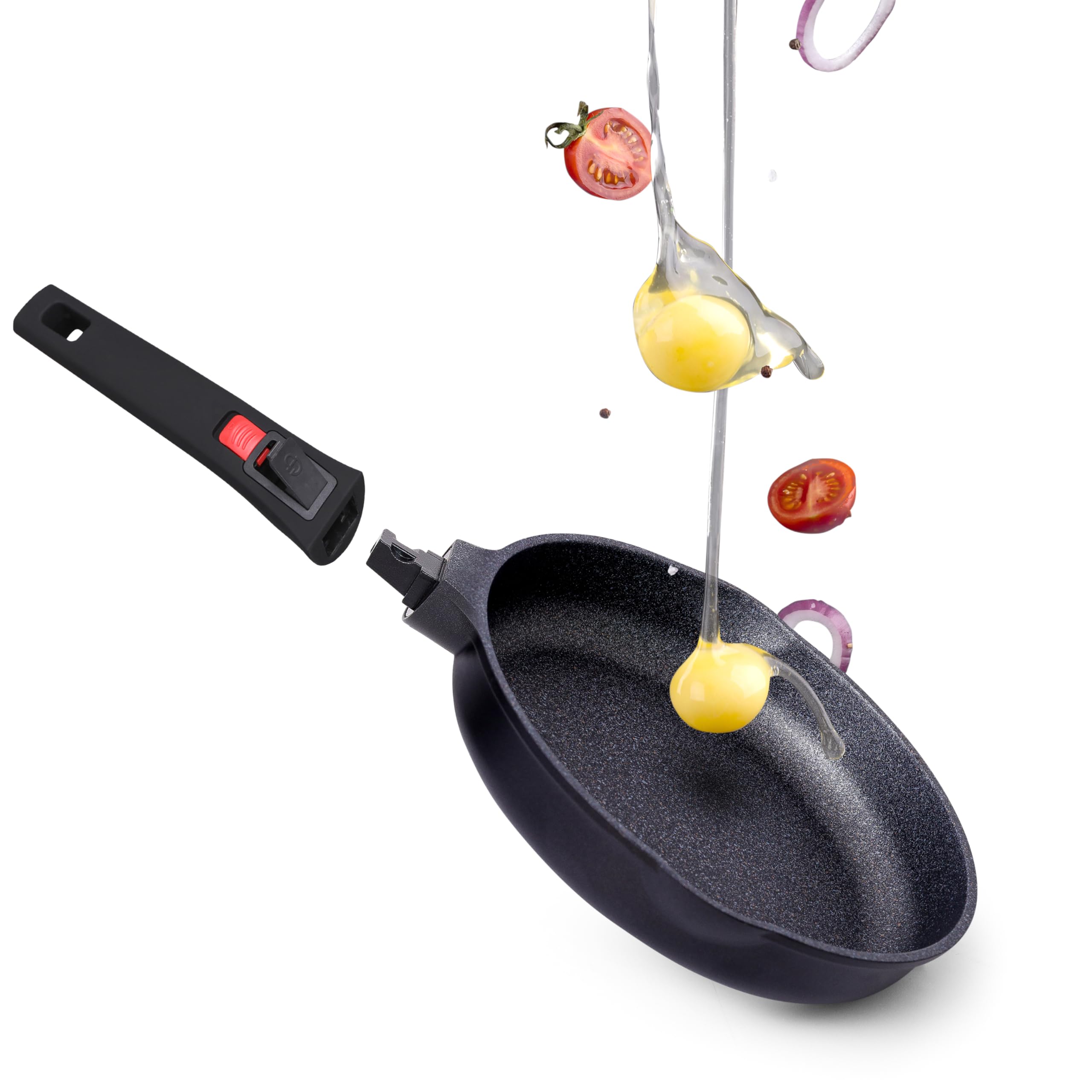 INTIGNIS Frying Pan Non Stick with Removable Handle | Scratch Resistant & Durable | Induction Ready with Stainless Steel Base | Chemical Free Ceramic Coating | Oven Safe Skillet (28cm Frying Pan) — image 1