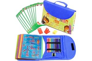 ART WITH SMILE Drawing Stencils Set for Kids (55 Piece) - Arts and Crafts Set for Girls & Boys - Christmas & Birthday Gifts for Kids 4 5 6 7 8 9+ Year Old - Ideal Creativity Kit & Travel Activity with 300+ Shapes