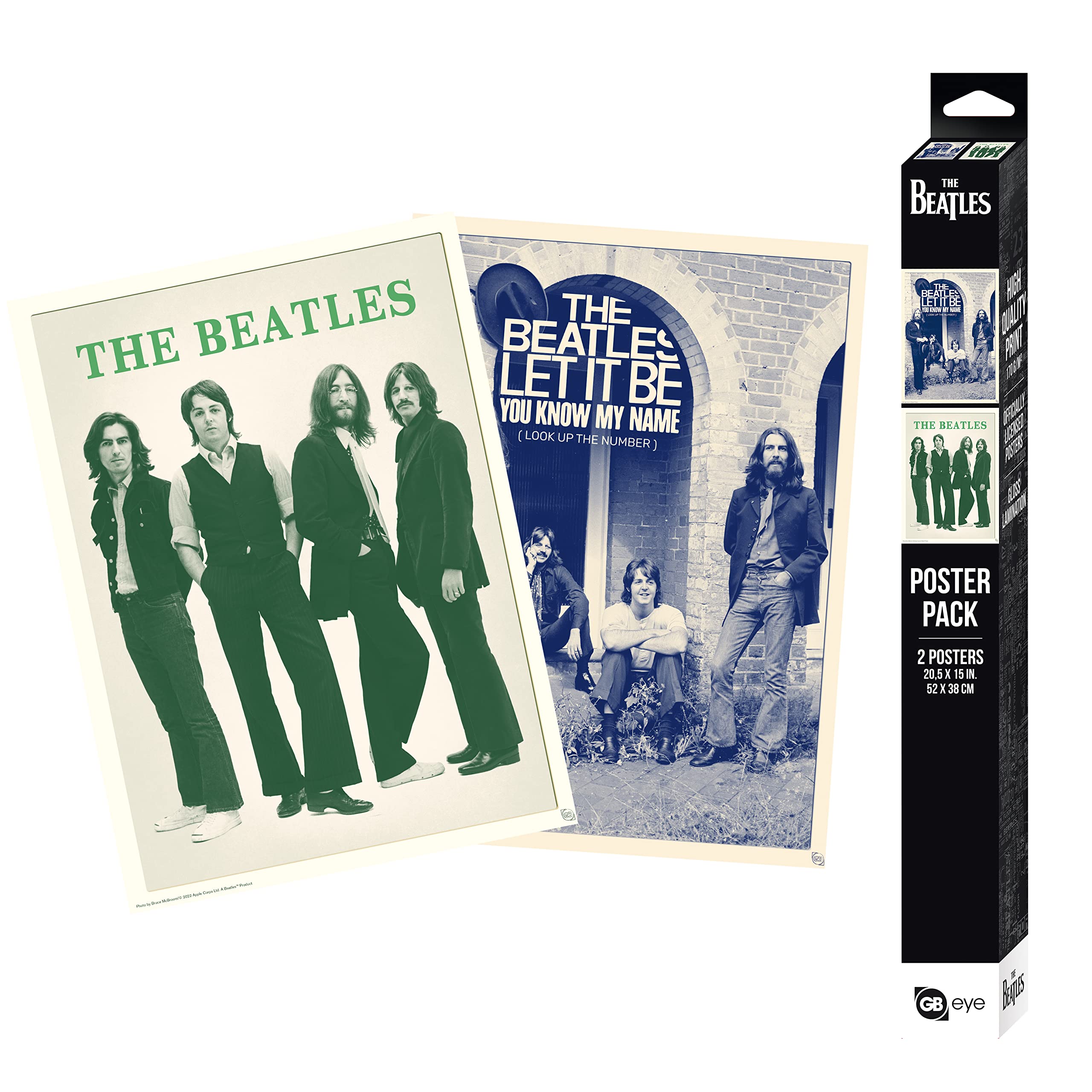 Photo 1 of ABYSTYLE The Beatles Boxed Poster Set Includes 2 Unframed Posters 15" x 20.5" Featuring Let It Be & Abbey Road Album Art Music Wall Art Room Decor