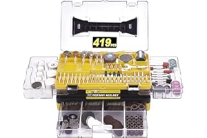 Rotary Tool Accessories Kit, Longmate 419 Piece 1/8 Inch Shanks Electric Tool Accessories for Easy Drilling, Cutting, Grinding, Sanding, Sharpening, Carving and Polishing