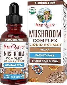 MARYRUTH'S Organic Mushroom Complex, Lion's Mane, Turkey Tail, 30 Servings | Lion's Mane, Turkey Tail, Reishi Mushroom, Shiit