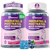 Prenatal Vitamins for Women Gummies + Methylfolate, DHA &amp; Iron, Vegan,120Ct | w/ Omega-3, Organic Food Blend, Choline, Vitamin D3 B6 B12 - Multivitamin for Women Before, During &amp; Post Pregnancy, 0g Sugar