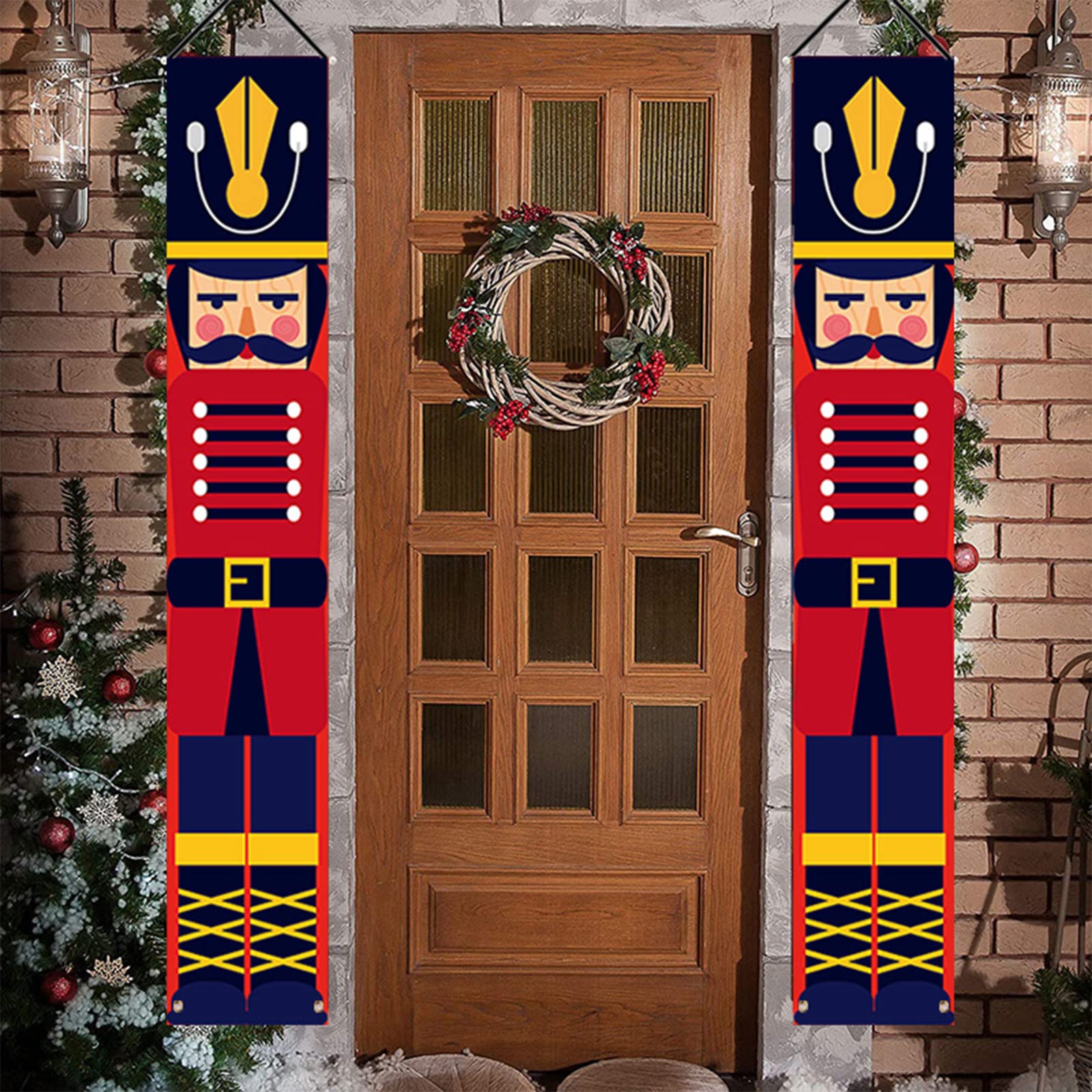 Nutcracker Christmas Banners Front Porch