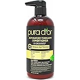 PURA D'OR Advanced Therapy Conditioner (16oz) For Increased Moisture, Strength, Volume & Texture, No Sulfates, Made with Arga