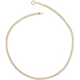 Kooljewelry 10k Yellow Gold 2.3 mm Link Chain Anklet (adjusts to 9 or 10 inch)
