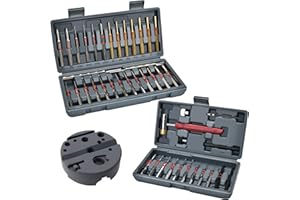 W WIREGEAR Pin Punch Set, 40PCS Steel and Brass, Mechanical Repair Tool with Hammer, Bench Block