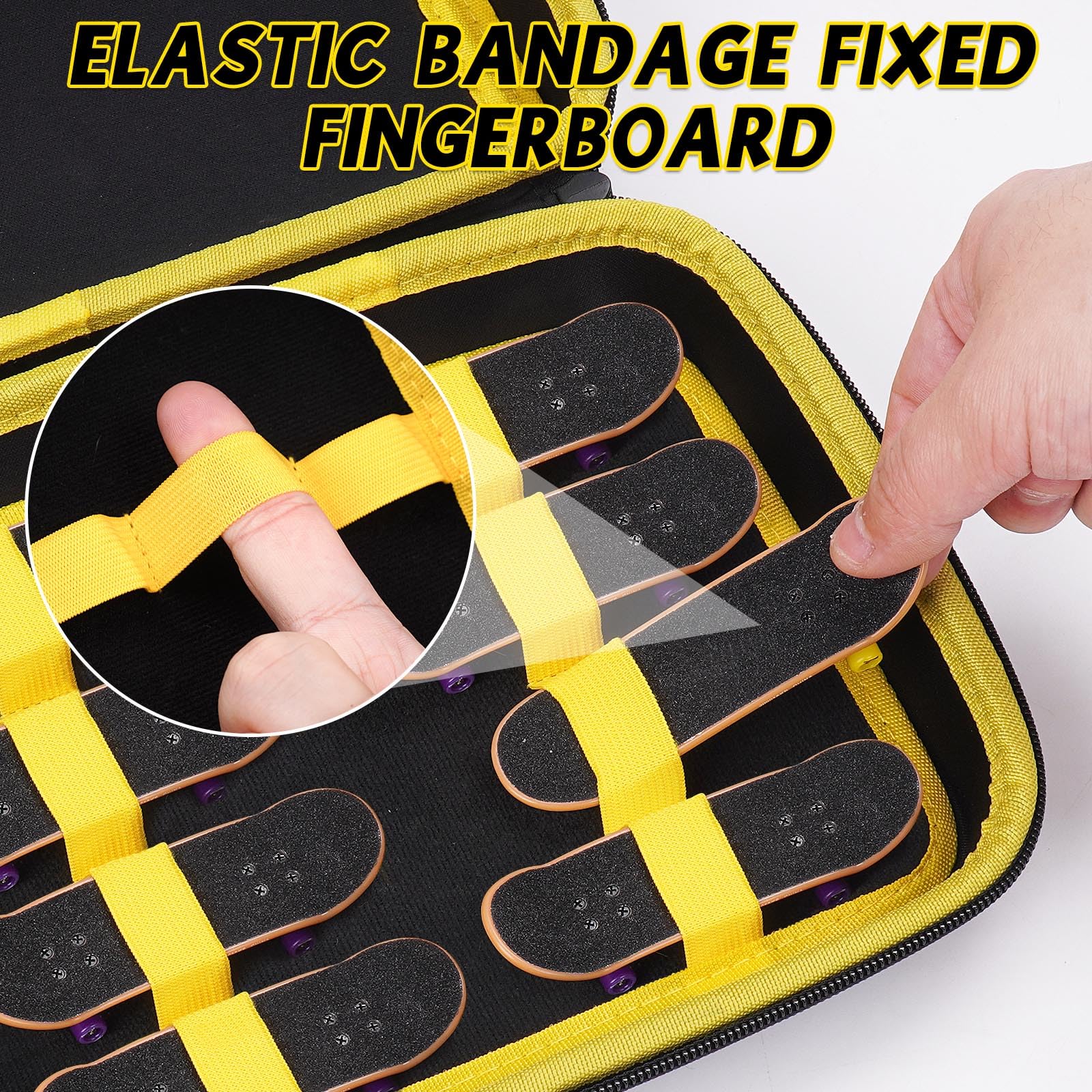 MGZNMTY Portable Storage Case for Teck Deck Ultra DLX Finger Skateboards, Fingerboard Carrying Case Compatible with 16 PCS Tech Deck Fingerboard (Large, Black)