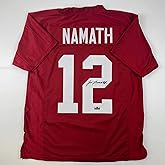 Facsimile Autographed Joe Namath Alabama Red Reprint Laser Auto College Football Jersey Size Men's XL