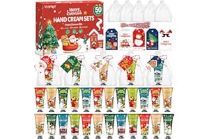 VESPRO 50 Sets Christmas Hand Cream Gift for Women, Hand Lotion for Christmas Party Favors with Christmas Cards and Organza Gift Bags, Christmas Decorations and Stocking Stuffers Gifts for Women