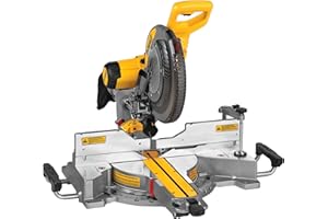 DEWALT Miter Saw, 12 Inch Double Bevel Sliding Compound Miter Saw, Blade Wrench and Material Clamp, Increased Crosscut Capacity, Powerful 3800 RPM Motor, Corded (DWS779)