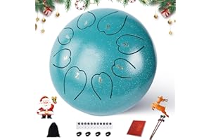 URBANVISTA Steel Tongue Drum, 6 Inches 8 Notes Tongue Drum, Rain Drum for Outside Garden, Rain Chime Chakra Drum, Hand Pan Musical Instrument Thanksgiving Gift for Adult Kids, Meditation Yoga, Malachite