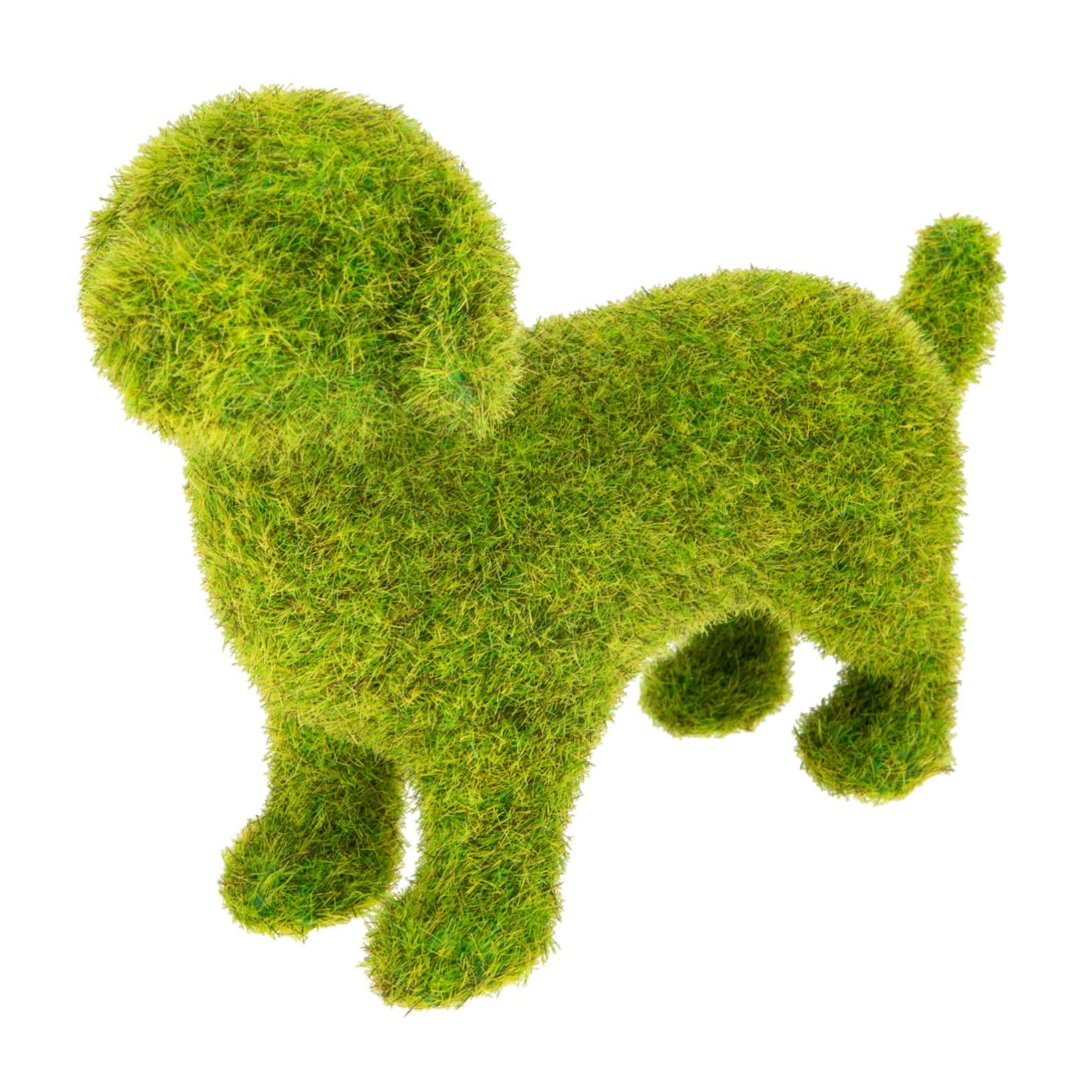 CIYODO Garden Flocking Decoration Outdoor Sculpture Standing Dog Sculpture Decorative Outdoor Decor Flocked Animals Garden Dog Statue Flocked Puppy Figurine Mini Vases Pearlescent Blush