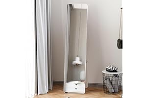 HOMCOM 61"x15" Full Length Mirror, Floor Standing, Wall-Mounted or Leaning Against Wall, Rectangular Full Body Mirror for Bed