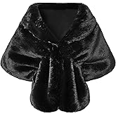 BABEYOND Womens Faux Fur Collar Shawl Faux Fur Scarf Wrap Evening Cape for Winter Coat