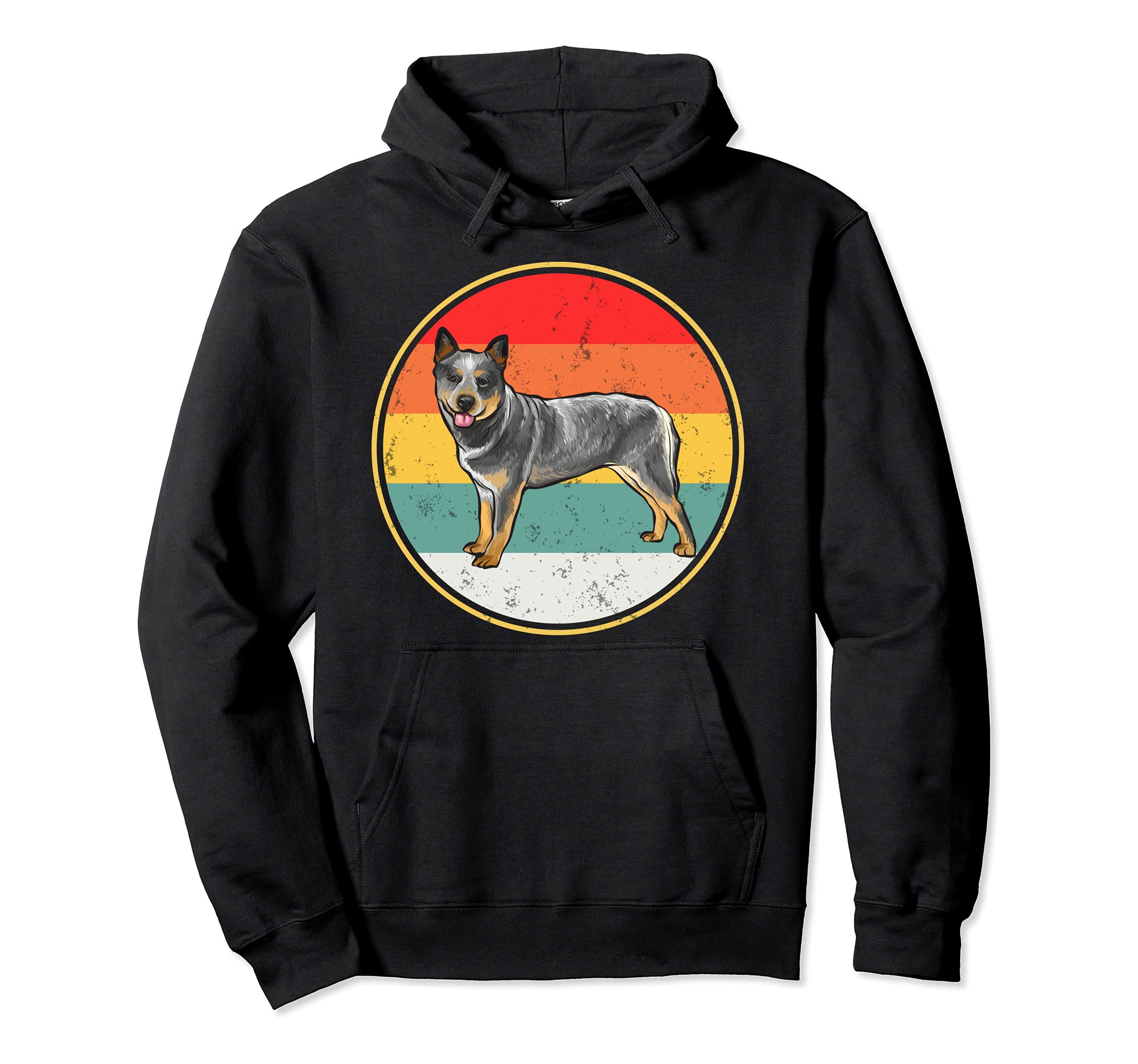 Vintage Retro Sunset Australian Cattle Dog Pullover Hoodie