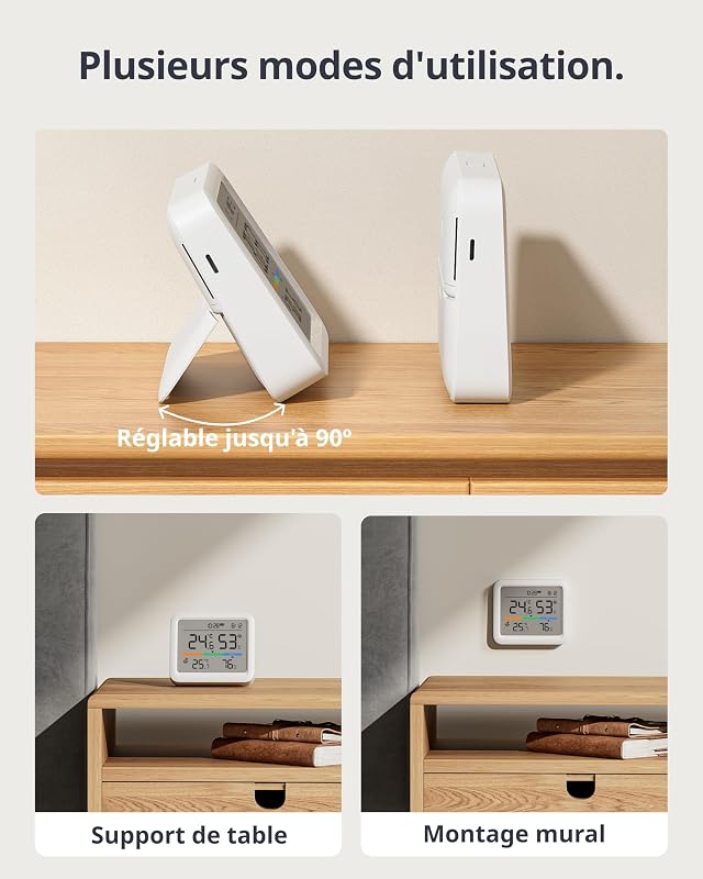 Station Météo sans Fil, Moniteur de Température/Humidité avec Prévisions Météorologiques, Thermomètre et Hygromètre SwitchBot Hub Requis, Bluetooth 120M, Thermometre Interieur Exterieur