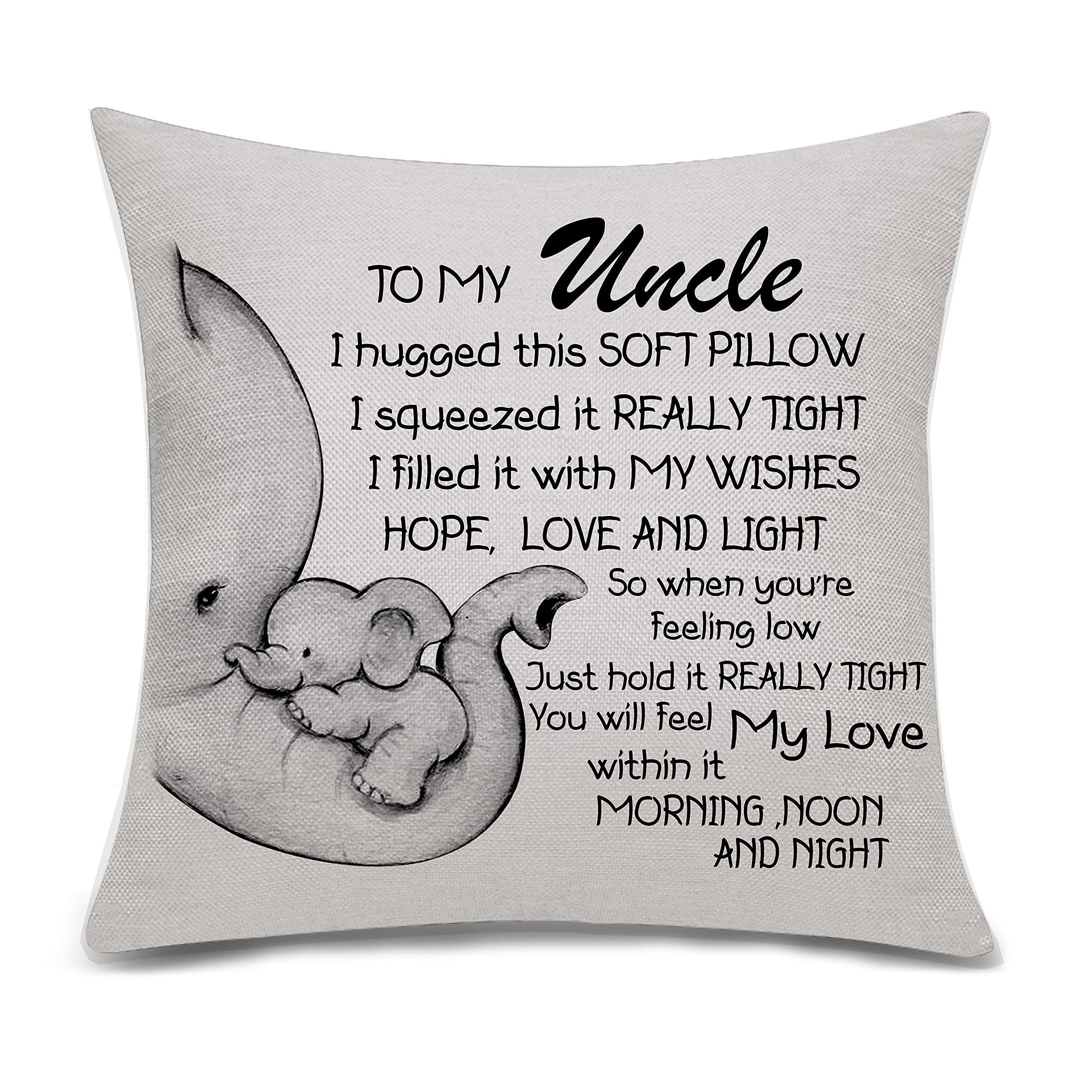 Bacmaxom Uncle Gifts from Nice Nephew Cushion Cover Throw Pillow Cover for Uncle from Nephew Niece Thanksgiving Gifts Birthday Gifts (uncle)