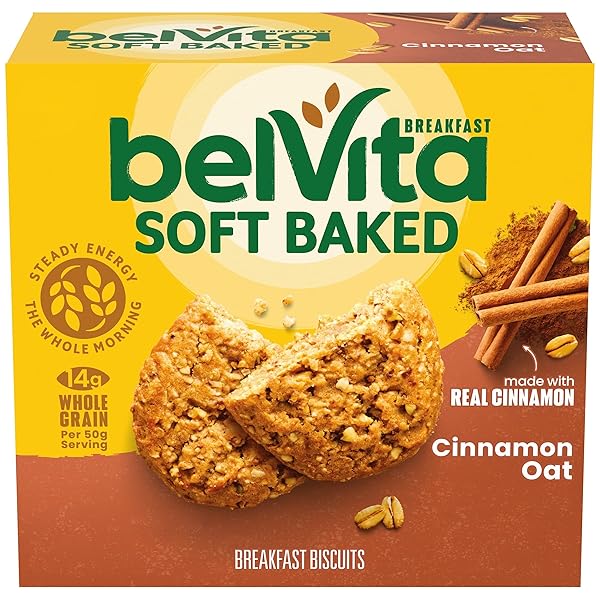 BELVITA SOFT BAKED BREAKFAST BARS, CINNAMON OAT, 5...