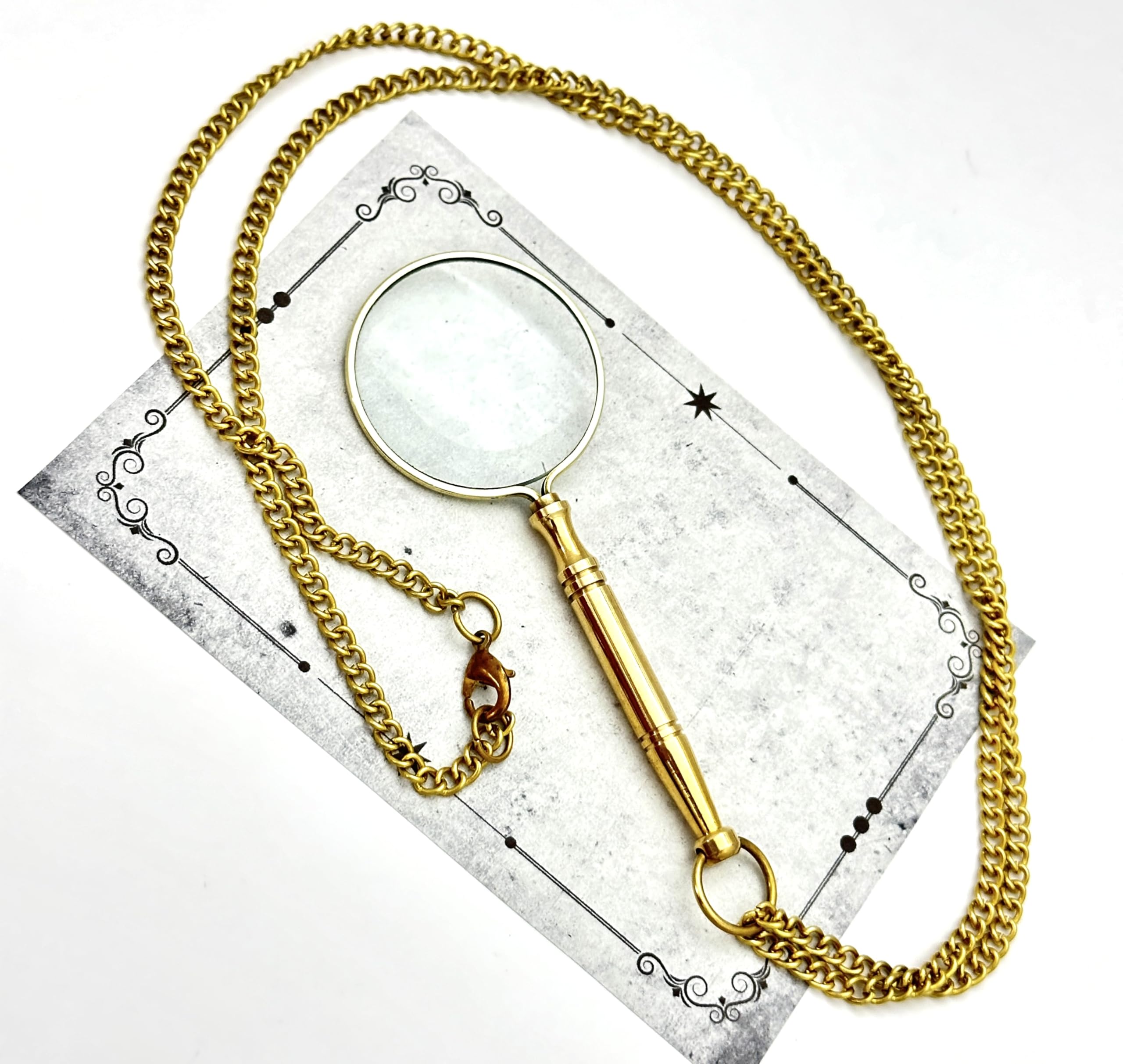 Photo 1 of 10X Magnifying Glass Necklace – Vintage Pendant Magnifier with Chain – Hands-Free Reading Magnifier for Jewelry, Library, Crafts, and Close-Up Work – Optical Glass Lens for Women & Men Gifts