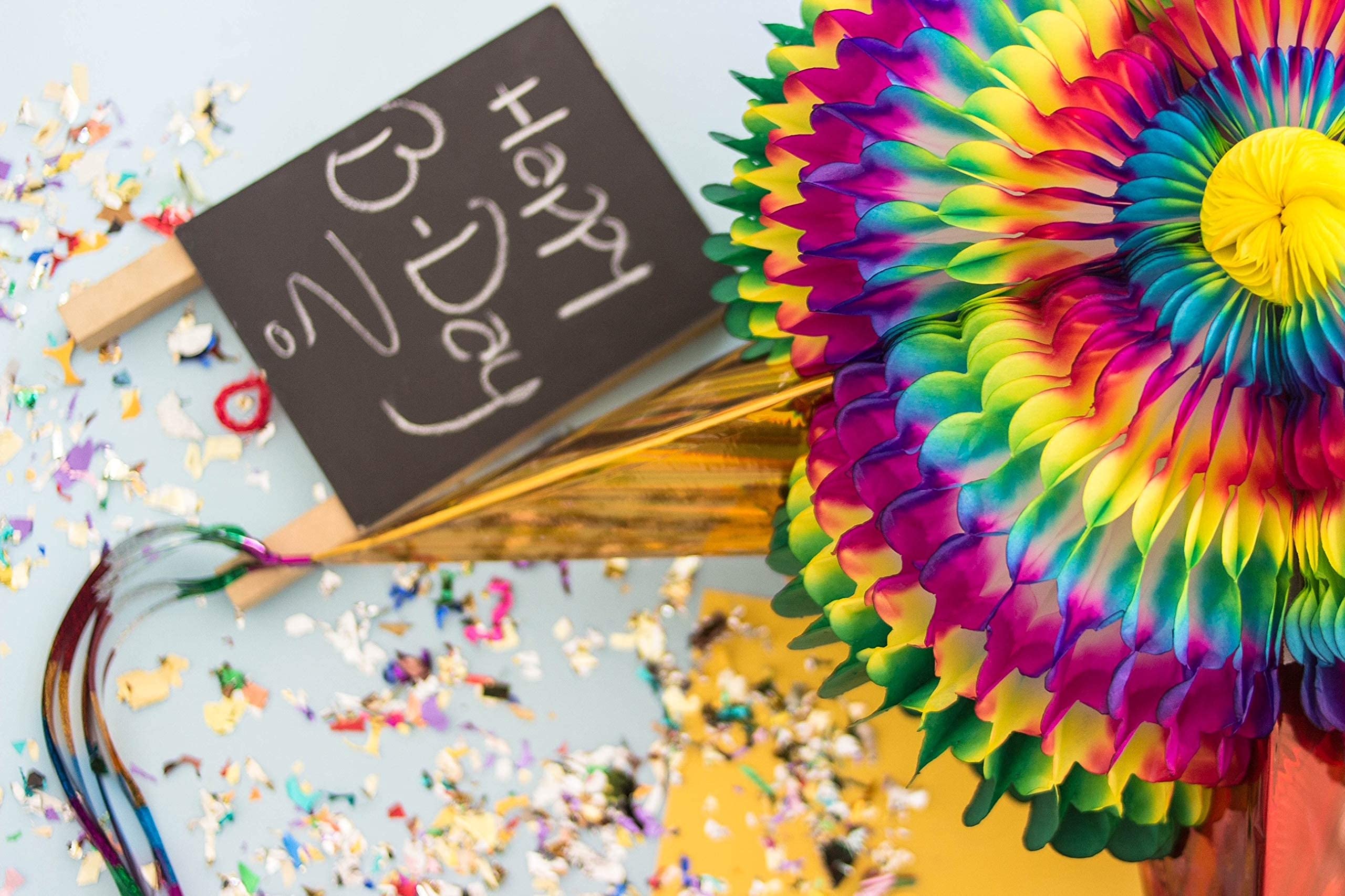 Celly Party Mexican Star Pinata, 32 Inch Large Rainbow Pinata, Foldable Fiesta Decoration for Kids Birthday, Cinco de Mayo, Dia de Los Muertos