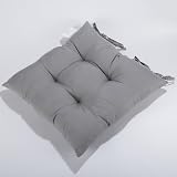 HAMO 4x Chair Seat Pads 38x38 cm Grey Tufted Anti Slip Cushions view 8