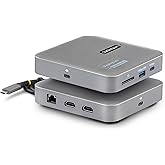 StarTech.com 7-in-1 USB C DisplayLink Dual Monitor Docking Station, Dual 4K 60Hz HDMI Dock for MacBook M1 M2 M3 M4 & Windows,