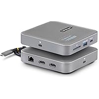 StarTech.com 7-in-1 USB C DisplayLink Dual Monitor Docking Station, Dual 4K 60Hz HDMI Dock for MacBook M1 M2 M3 M4 & Windows,