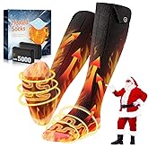 Bopoid 2026 Upgraded Heated Socks, 5000mAh*2 Battery Rechargeable Heated Socks for Men Women, 3 Heating Levels with 360°Heating Electric Socks, Valentine’s Day Gift for Ski Hunting Hiking